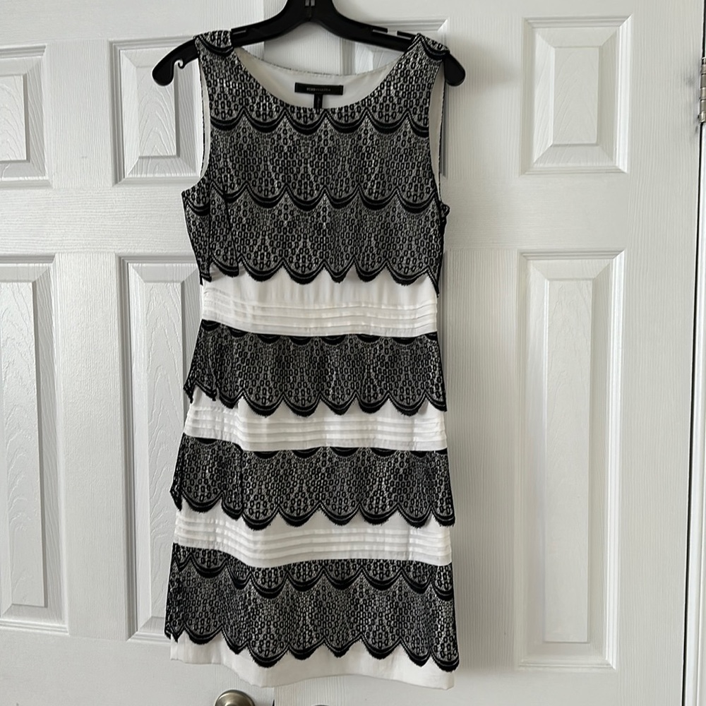 BCBGMaxAzria Black and White Lace Dress